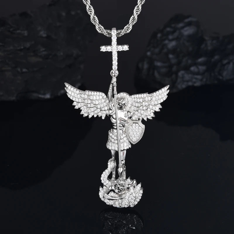 TUHE Unisex High Quality D Color VVS1 Moissanite Jesus Iced Out Pendants Angel Pendant For Men Women Hip Hop Jewelry Gifts